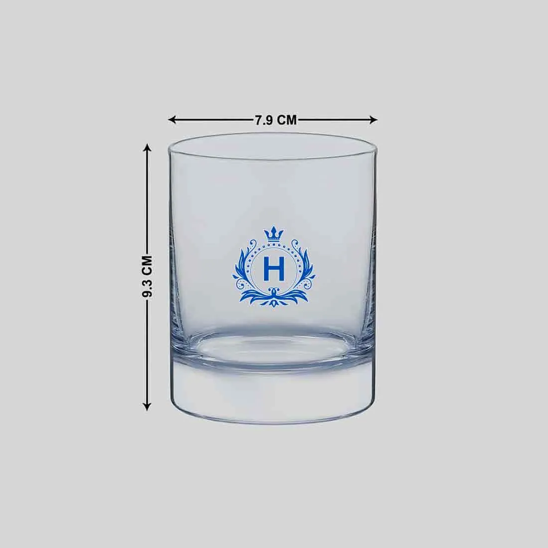 Monogrammed Whiskey Glasses - Personalized Colored Initial Alcohol Glass