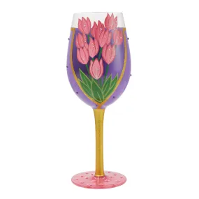 Mother's Day Wrapped Up Hand Painted Wine Glass