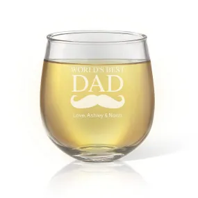 Moustache Stemless Wine Glass