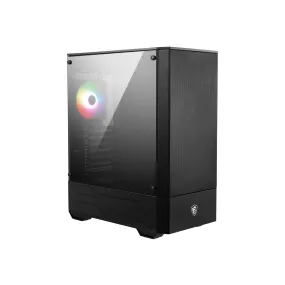 MSI MAG FORGE 111R Mid Tower Gaming Computer Case 'Black, 1x 120mm ARGB PWM Fan, 1-6 ARGB Hub, Mystic Light Sync, Tempered Glass Panel, ATX, mATX, mini-ITX'