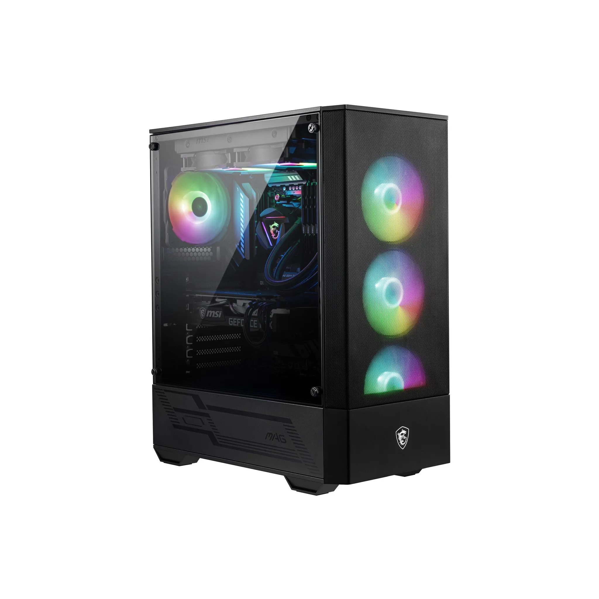 MSI MAG FORGE 111R Mid Tower Gaming Computer Case 'Black, 1x 120mm ARGB PWM Fan, 1-6 ARGB Hub, Mystic Light Sync, Tempered Glass Panel, ATX, mATX, mini-ITX'