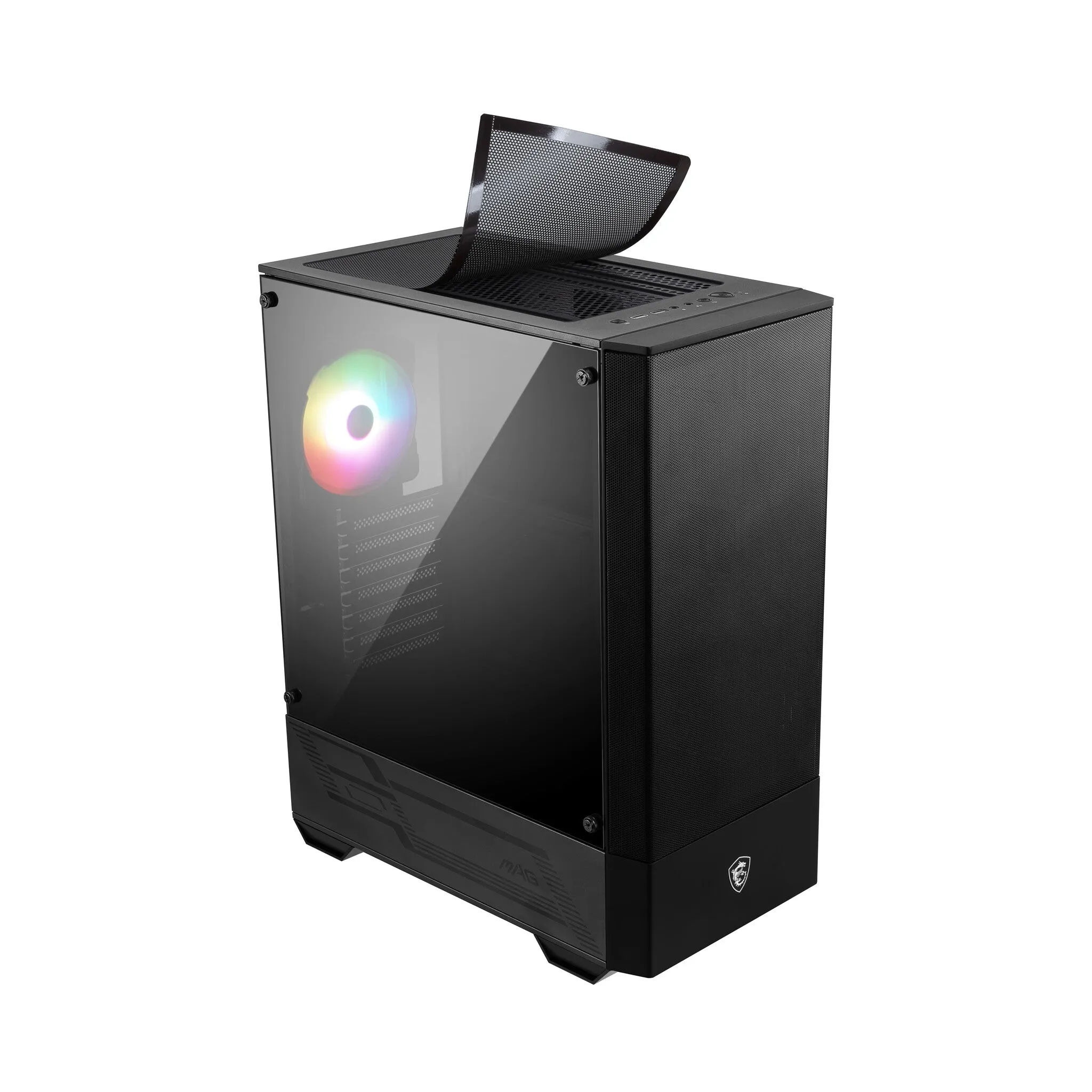 MSI MAG FORGE 111R Mid Tower Gaming Computer Case 'Black, 1x 120mm ARGB PWM Fan, 1-6 ARGB Hub, Mystic Light Sync, Tempered Glass Panel, ATX, mATX, mini-ITX'