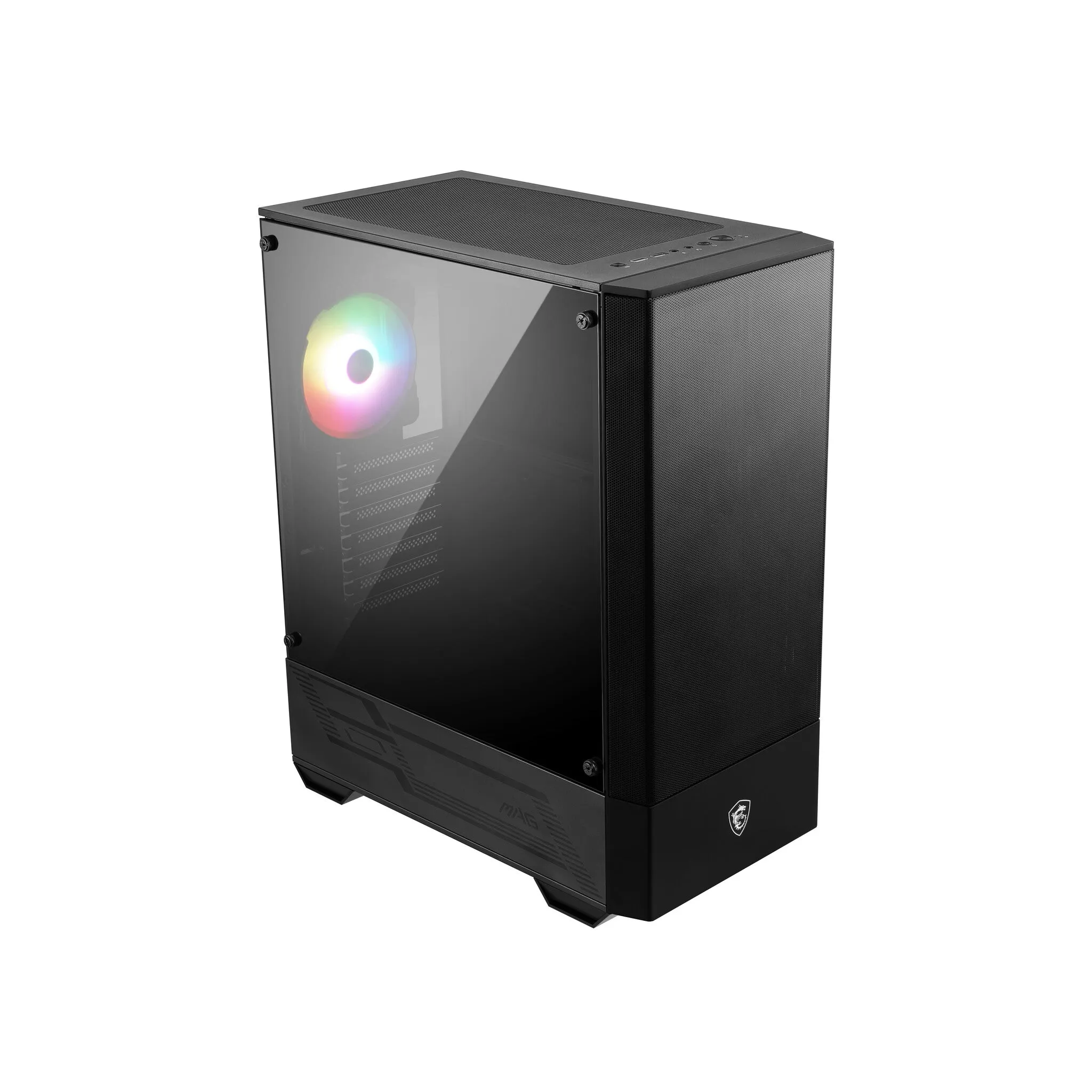 MSI MAG FORGE 111R Mid Tower Gaming Computer Case 'Black, 1x 120mm ARGB PWM Fan, 1-6 ARGB Hub, Mystic Light Sync, Tempered Glass Panel, ATX, mATX, mini-ITX'