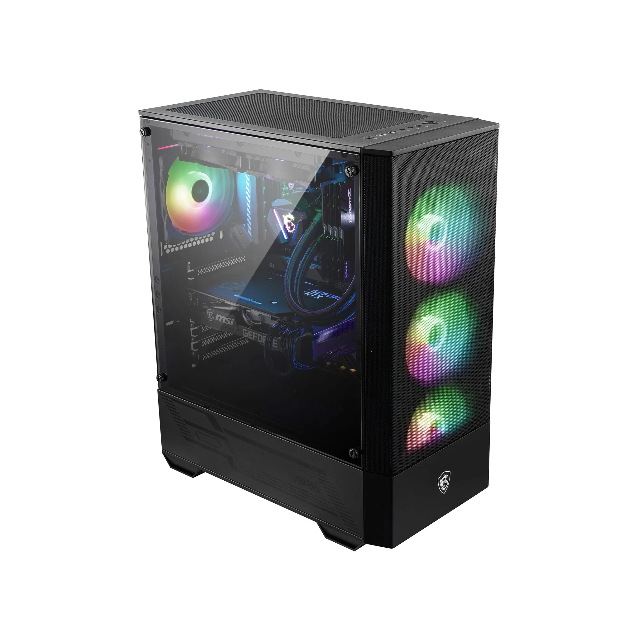 MSI MAG FORGE 111R Mid Tower Gaming Computer Case 'Black, 1x 120mm ARGB PWM Fan, 1-6 ARGB Hub, Mystic Light Sync, Tempered Glass Panel, ATX, mATX, mini-ITX'