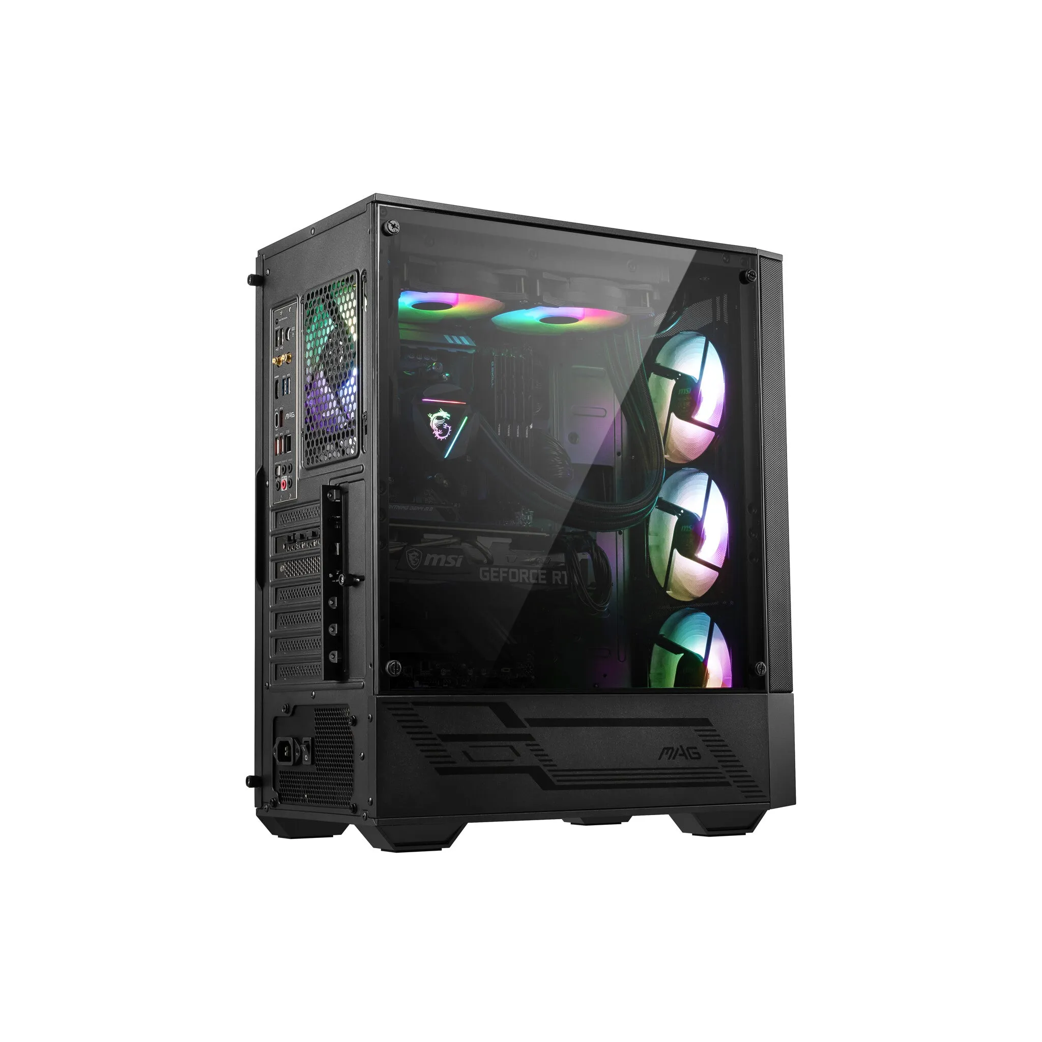 MSI MAG FORGE 111R Mid Tower Gaming Computer Case 'Black, 1x 120mm ARGB PWM Fan, 1-6 ARGB Hub, Mystic Light Sync, Tempered Glass Panel, ATX, mATX, mini-ITX'