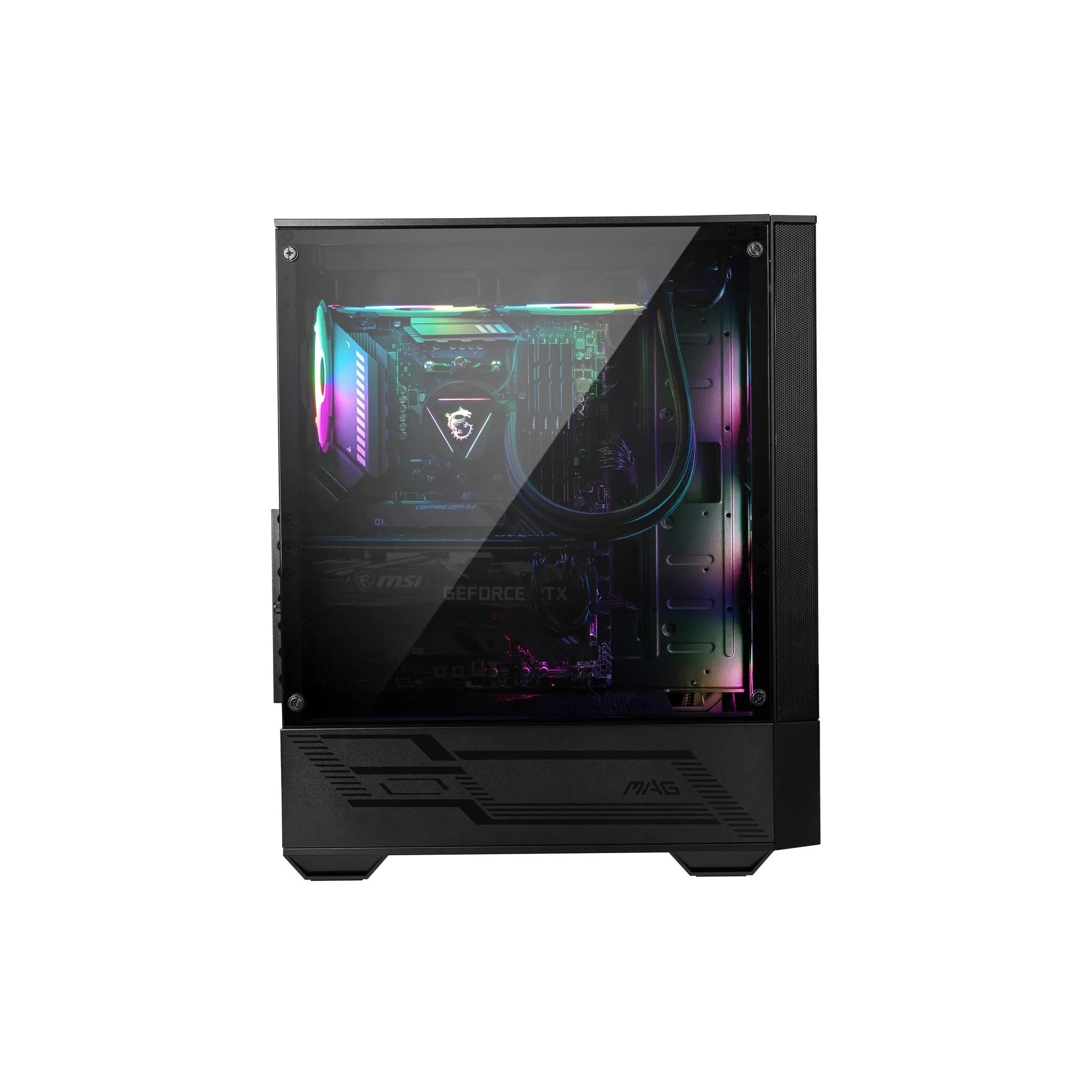 MSI MAG FORGE 111R Mid Tower Gaming Computer Case 'Black, 1x 120mm ARGB PWM Fan, 1-6 ARGB Hub, Mystic Light Sync, Tempered Glass Panel, ATX, mATX, mini-ITX'