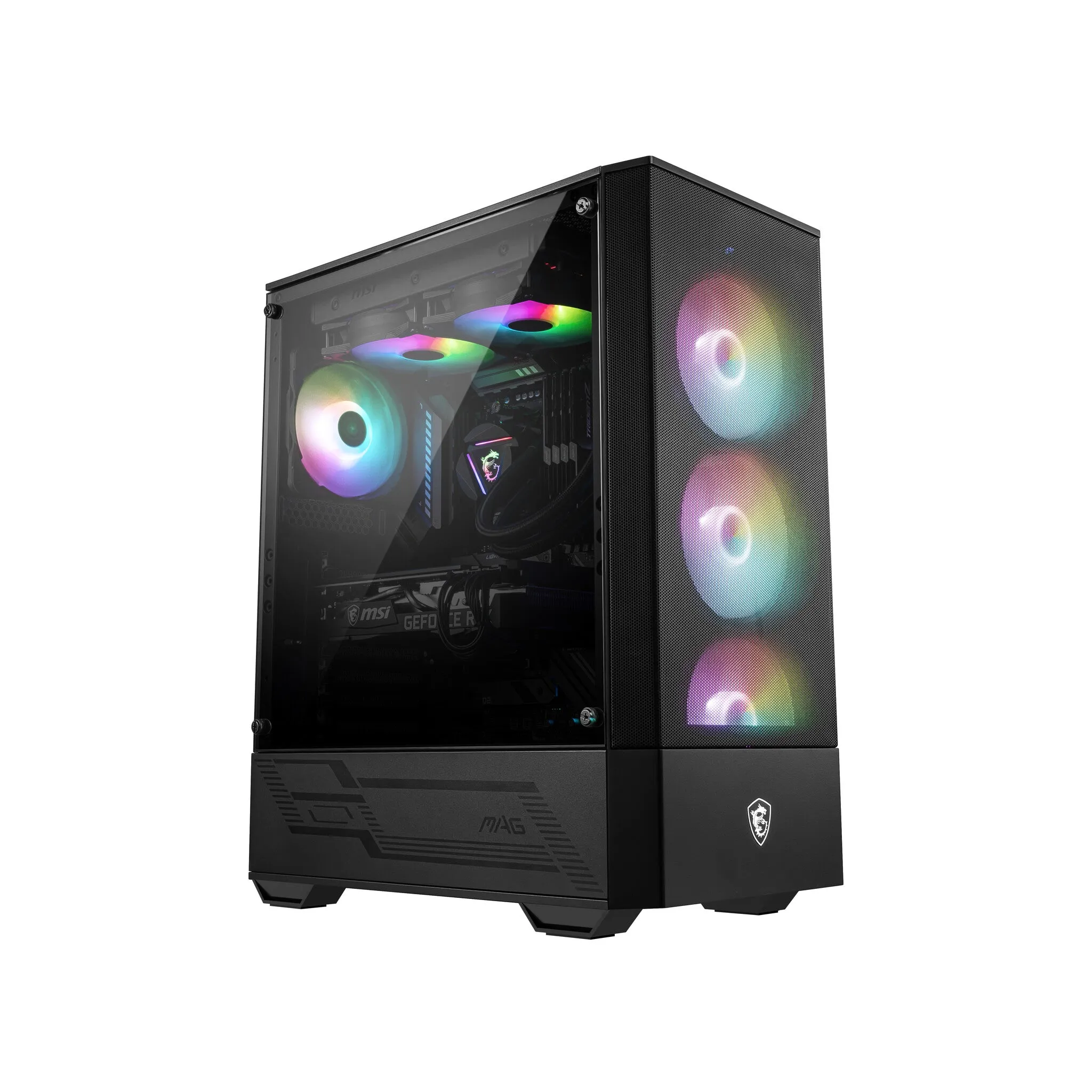 MSI MAG FORGE 111R Mid Tower Gaming Computer Case 'Black, 1x 120mm ARGB PWM Fan, 1-6 ARGB Hub, Mystic Light Sync, Tempered Glass Panel, ATX, mATX, mini-ITX'