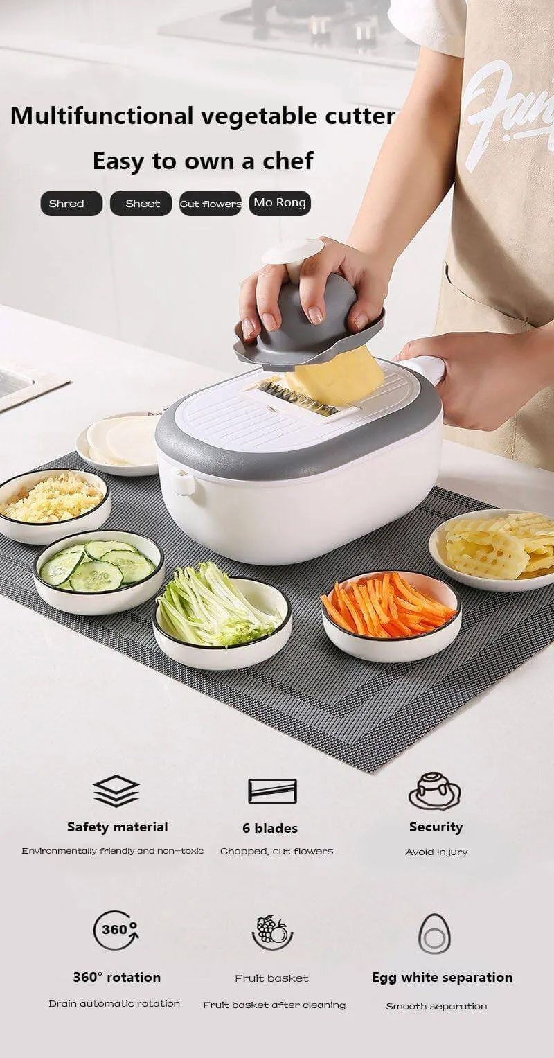 Multifunctional Fast Vegetable Slicer with Strainer