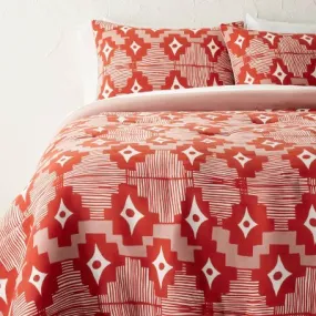 New - Opalhouse Jungalow Comforter Set Lightweight Year-Round, Dark Orange, Full/Queen