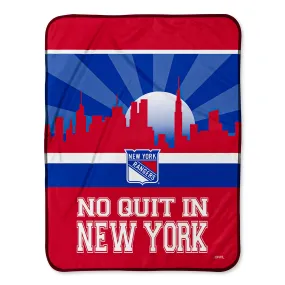 New York Rangers No Quit Skyline Baby Pixel Fleece Blanket