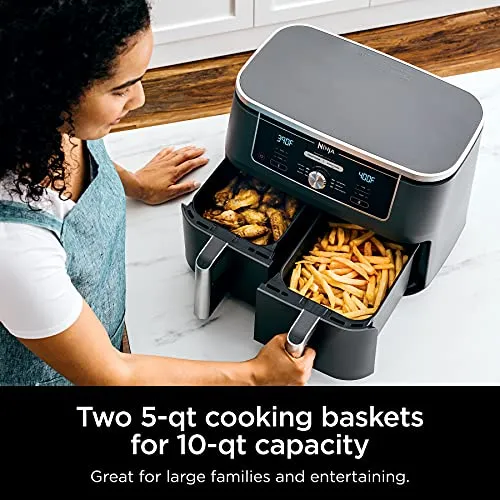 Ninja DZ401 Foodi 10 Quart 6-in-1 DualZone XL 2-Basket Air Fryer