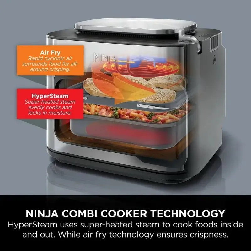 Ninja SFP700UK Combi 12-In-1 Multi-Cooker, Oven & Air Fryer, Grey