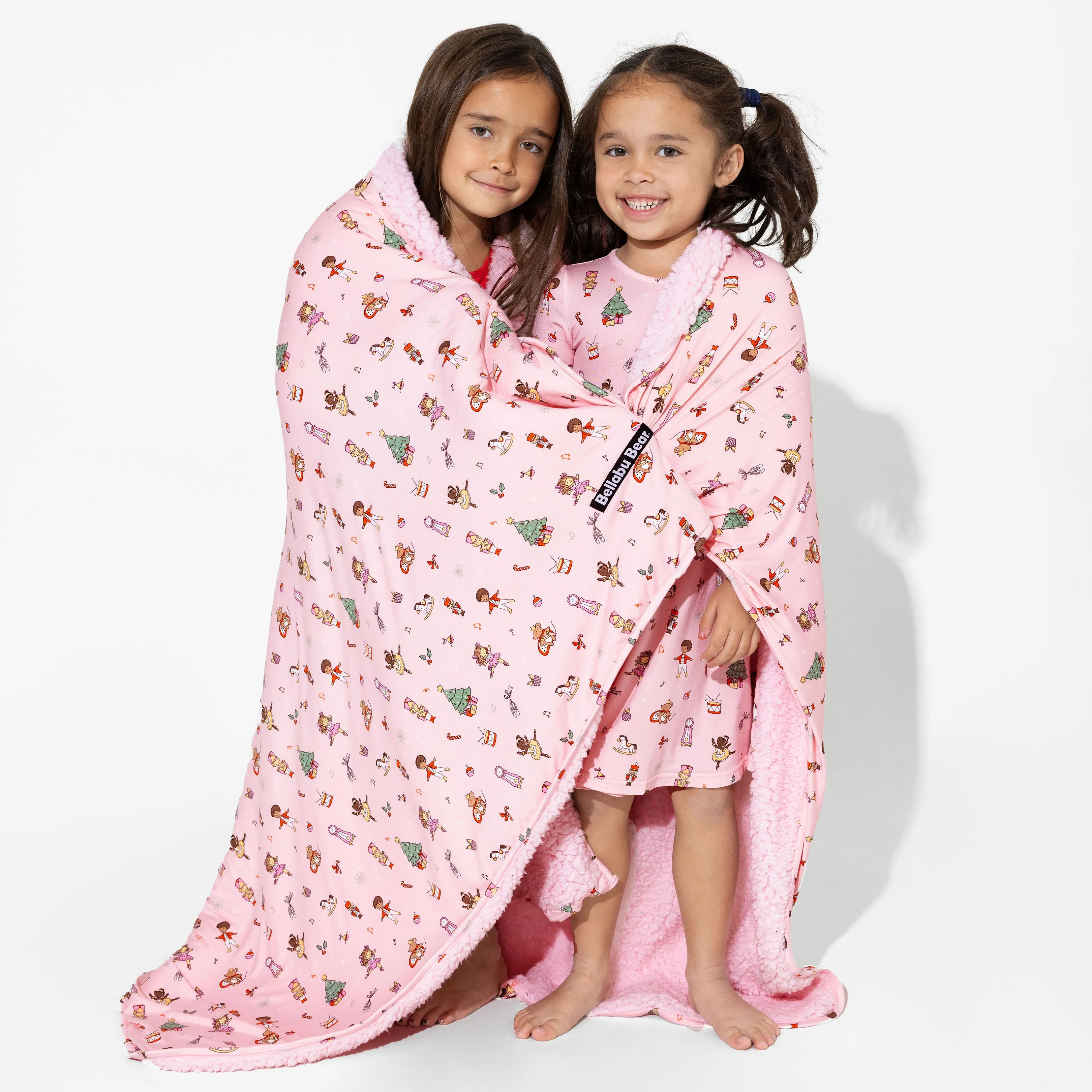 Nutcracker Pink Bamboo Sherpa Blanket