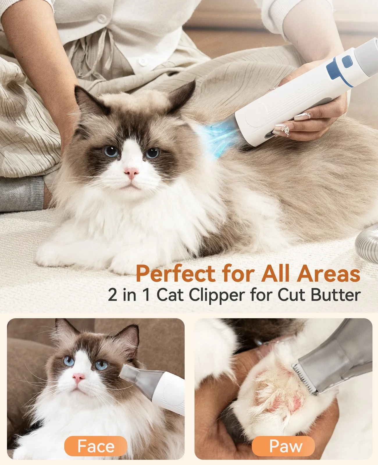 Oneisall LM5C 6-in-1 Cat Grooming Vacuum Kit