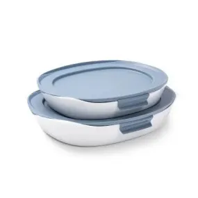 Open Box - Rubbermaid DuraLite Glass Bakeware 4pc (1.5qt and 2.5qt) Baking Dish Set with