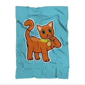 Orange Cat Sublimation Throw Blanket