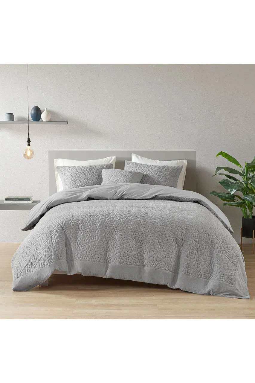 Origami 3 Piece Grey Comforter Mini Set