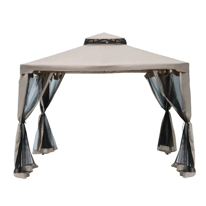 Outsunny Outdoor Gazebo 295L x 295W x 263Hcm-Taupe