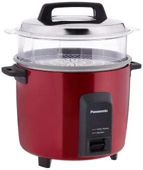 Panasonic SR-Y22FHS 750-Watt Automatic Electric Cooker with Non-Stick Cooking Pan (Burgundy), 5.4 Litre