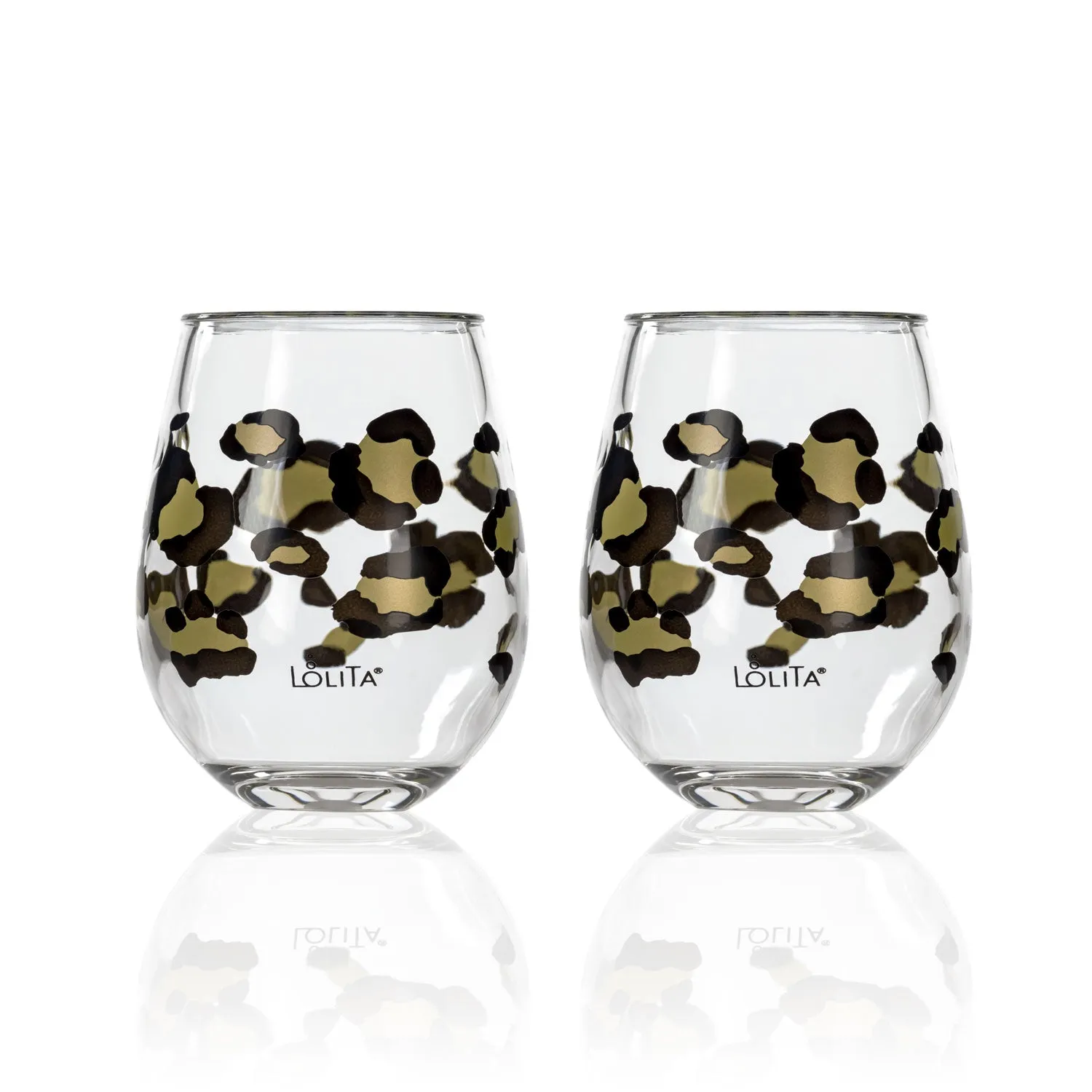 Party To Go Leopard 15oz Acrylic Stemless Wine Glass | Set of 2