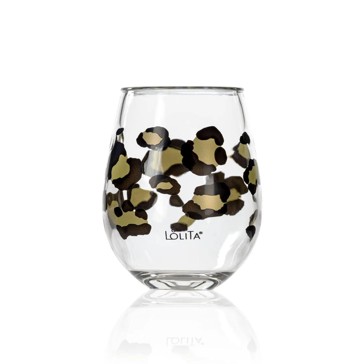 Party To Go Leopard 15oz Acrylic Stemless Wine Glass | Set of 2