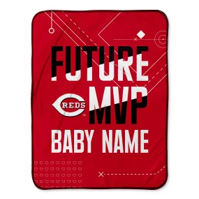 Personalized Cincinnati Reds MVP Baby Pixel Fleece Blanket