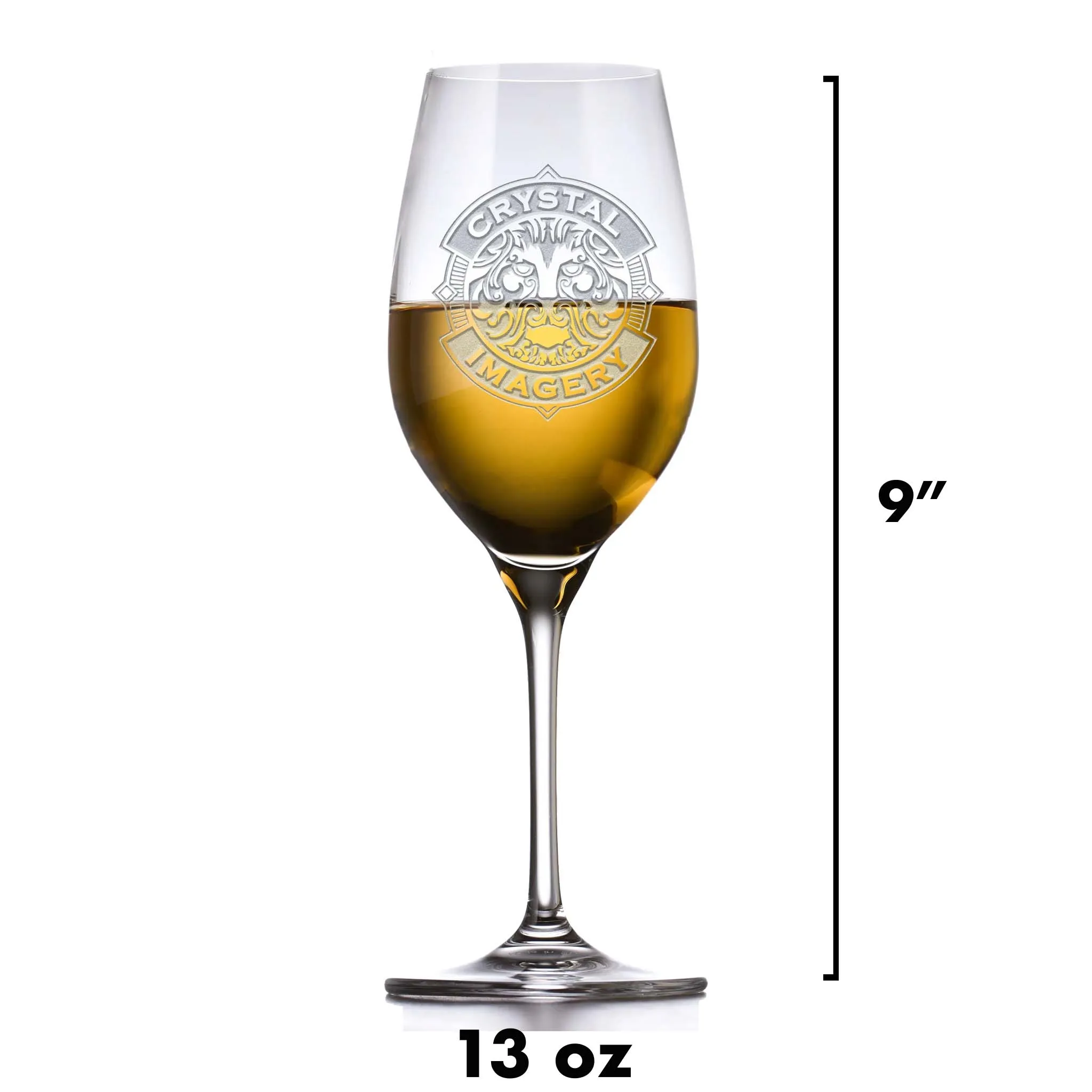 Personalized Crystal White Wine Glass, Engraved