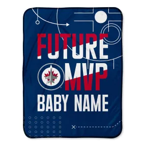 Personalized Winnipeg Jets MVP Baby Pixel Fleece Blanket