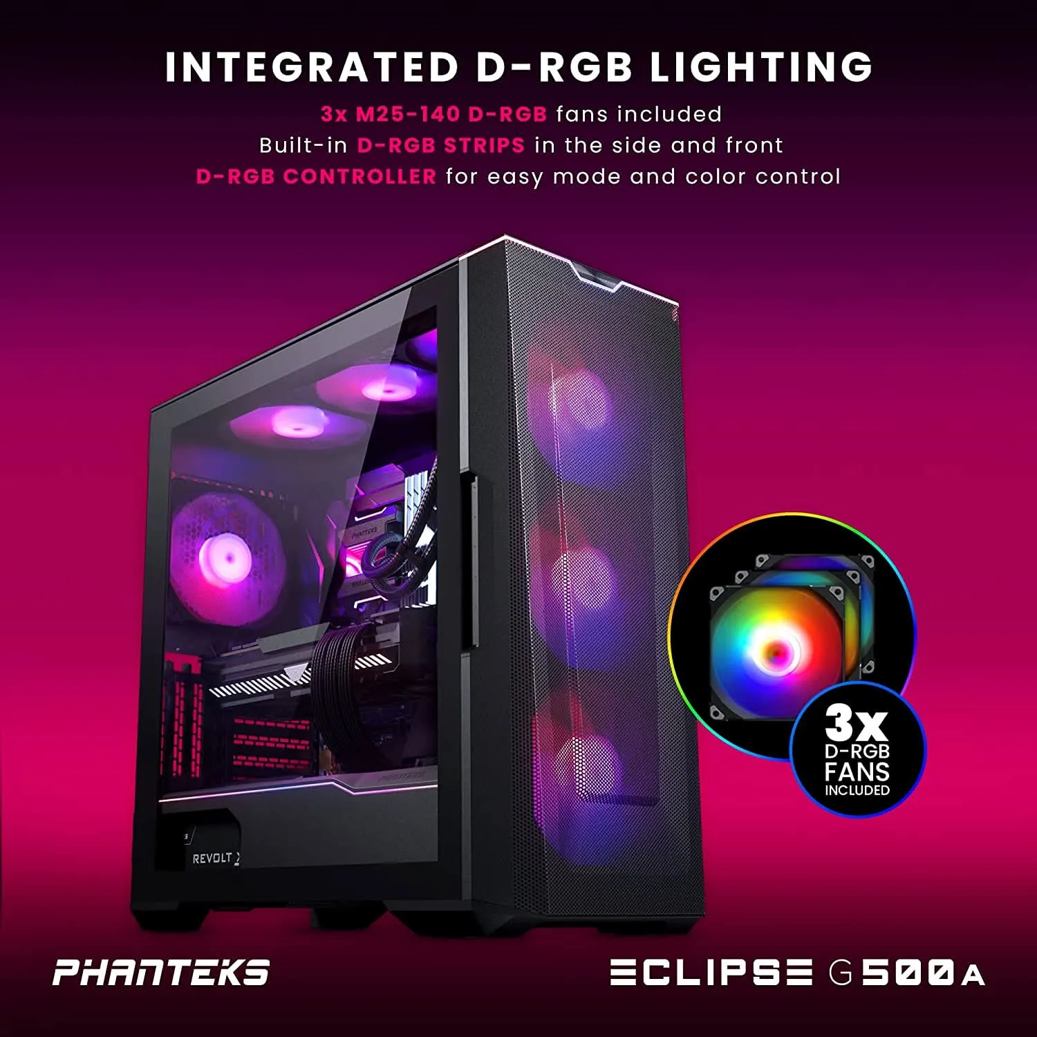 PHANTEKS ECLIPS G500A MID-TOWER E-ATX CABINET BLACK