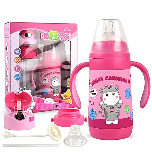 (PINKAH) Kids Water Bottle | Stainless Steel (320ML) - Blush Pink