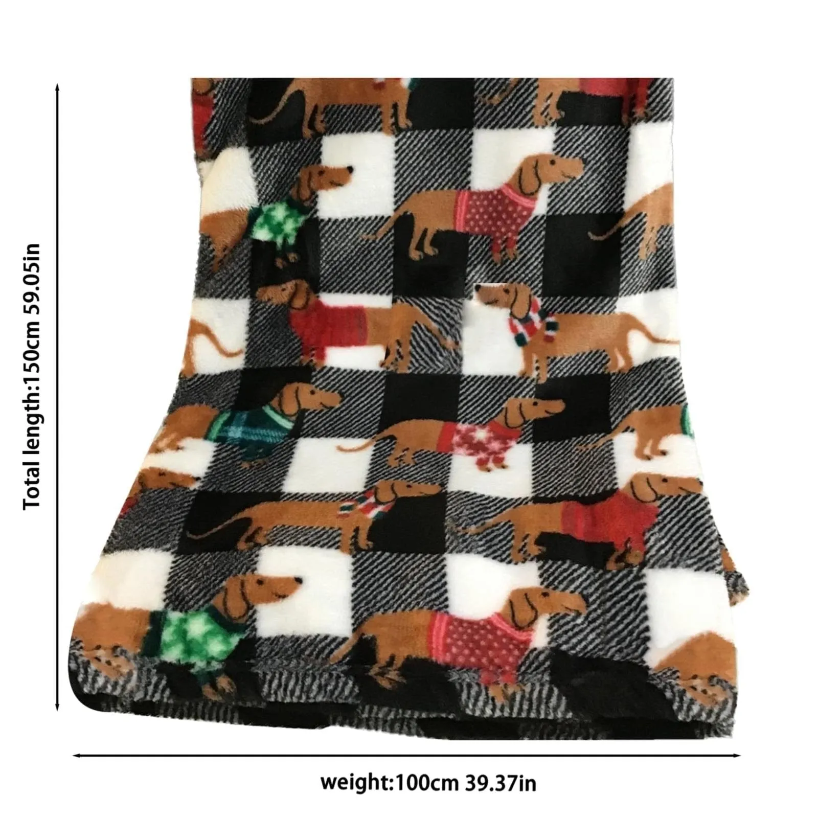 Plaid Dachshund Throw Blanket