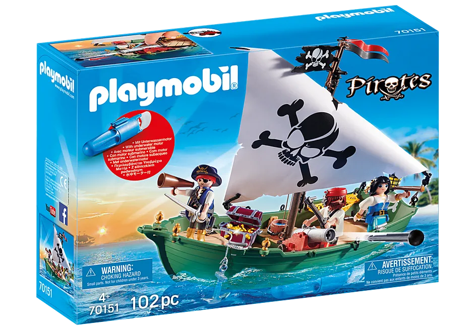 Playmobil Pirate Ship with Underwater Motor