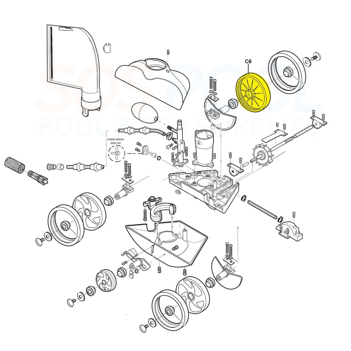 Polaris Large Wheel For Vac-Sweep 180 and 280 Cleaners | C6