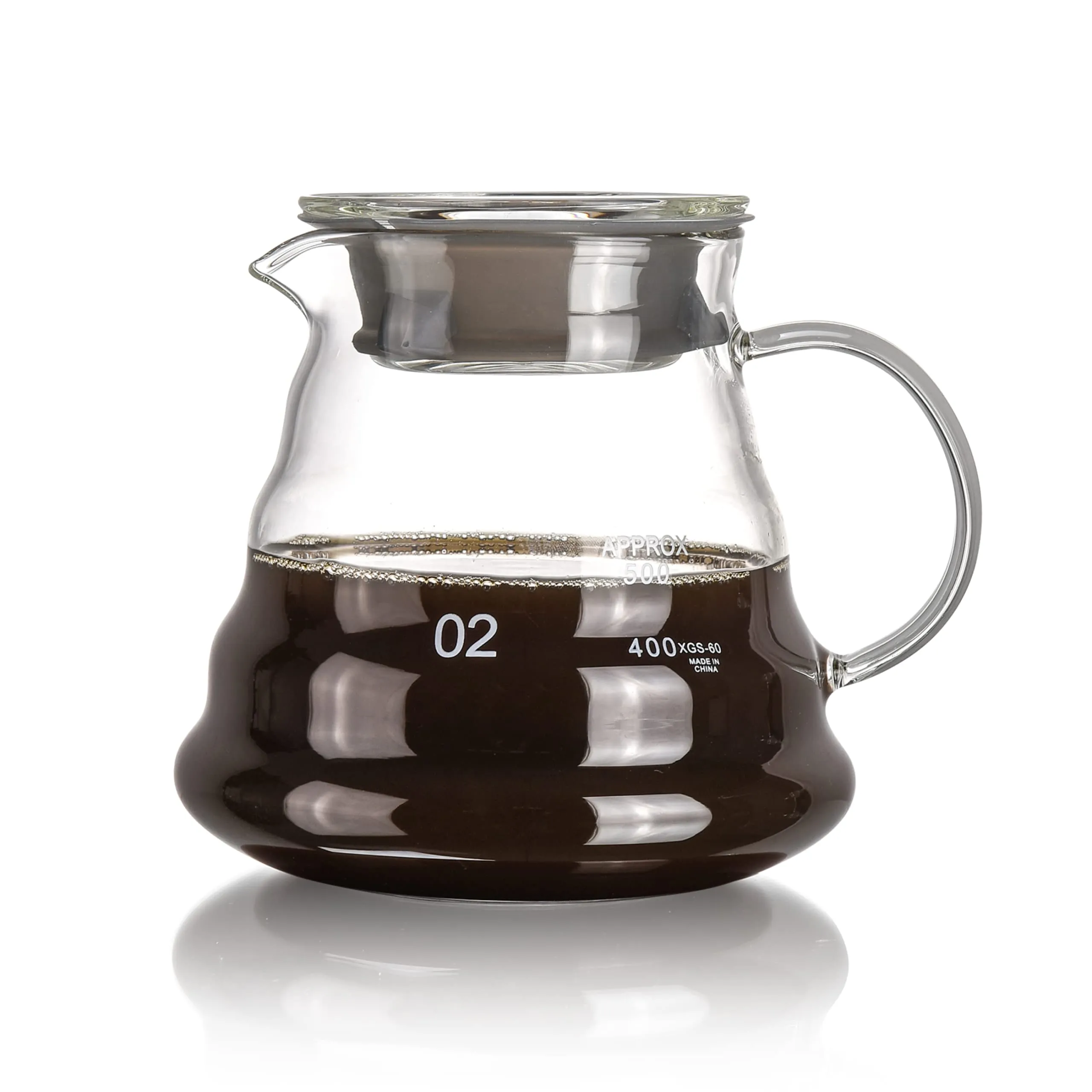 Pour Over Coffee Maker - 500ml Glass Coffee Pot - Portable Dripper - 5''H French