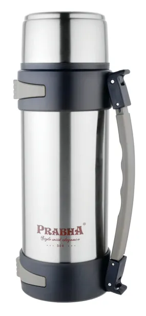 Prabha Stainless Steel Vacuum Flask - 1800ml | Genuine Material | Best for 24X7 Hours of Hot or Cold Drinks