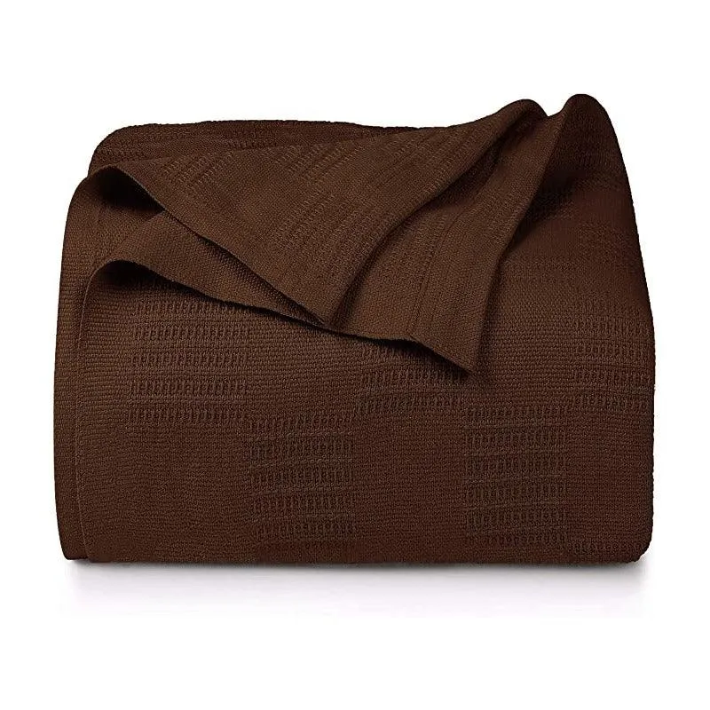 Premium Bedding Cotton Blanket (Dark Brown)