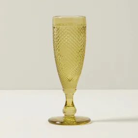 Pressed Champagne Glass - Olive Green