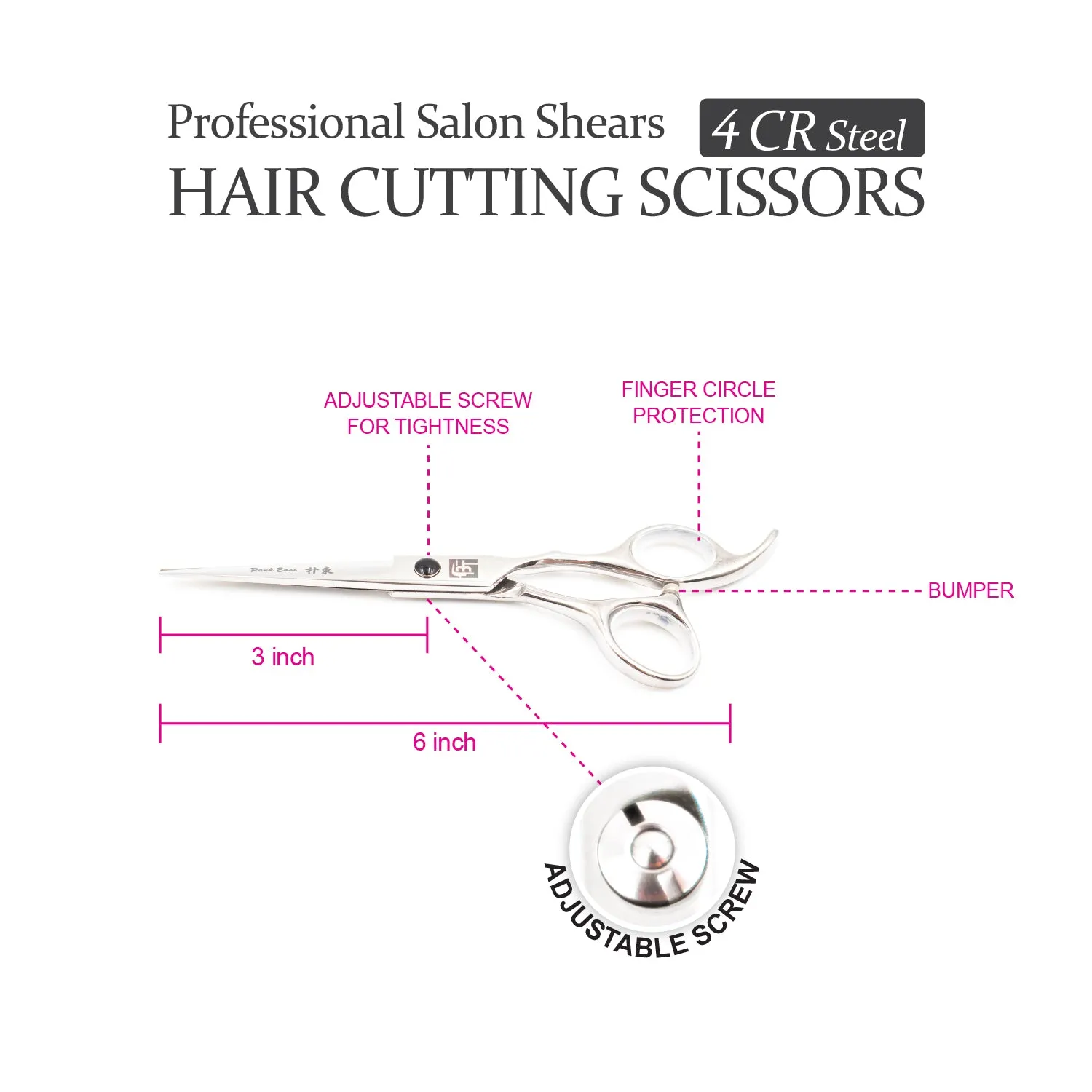 Professional 6" Salon Hair Cutting Scissors (4CR Steel)