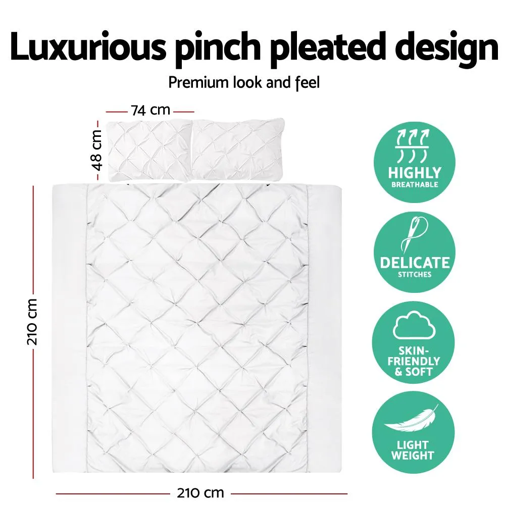 Queen Size Quilt Cover Set - White