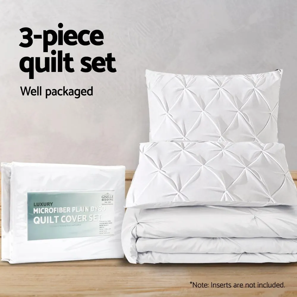 Queen Size Quilt Cover Set - White