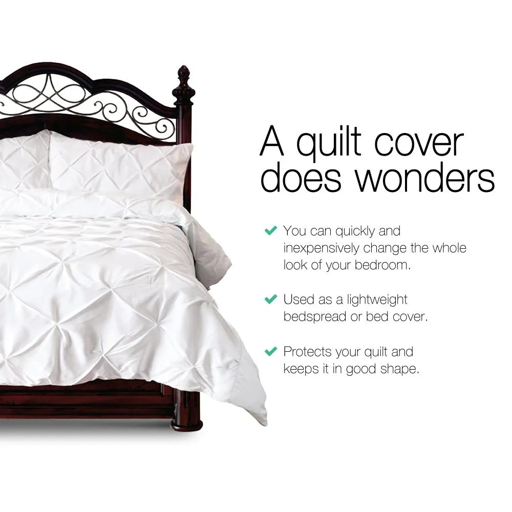 Queen Size Quilt Cover Set - White