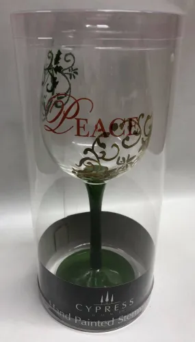 "Peace" wine glass