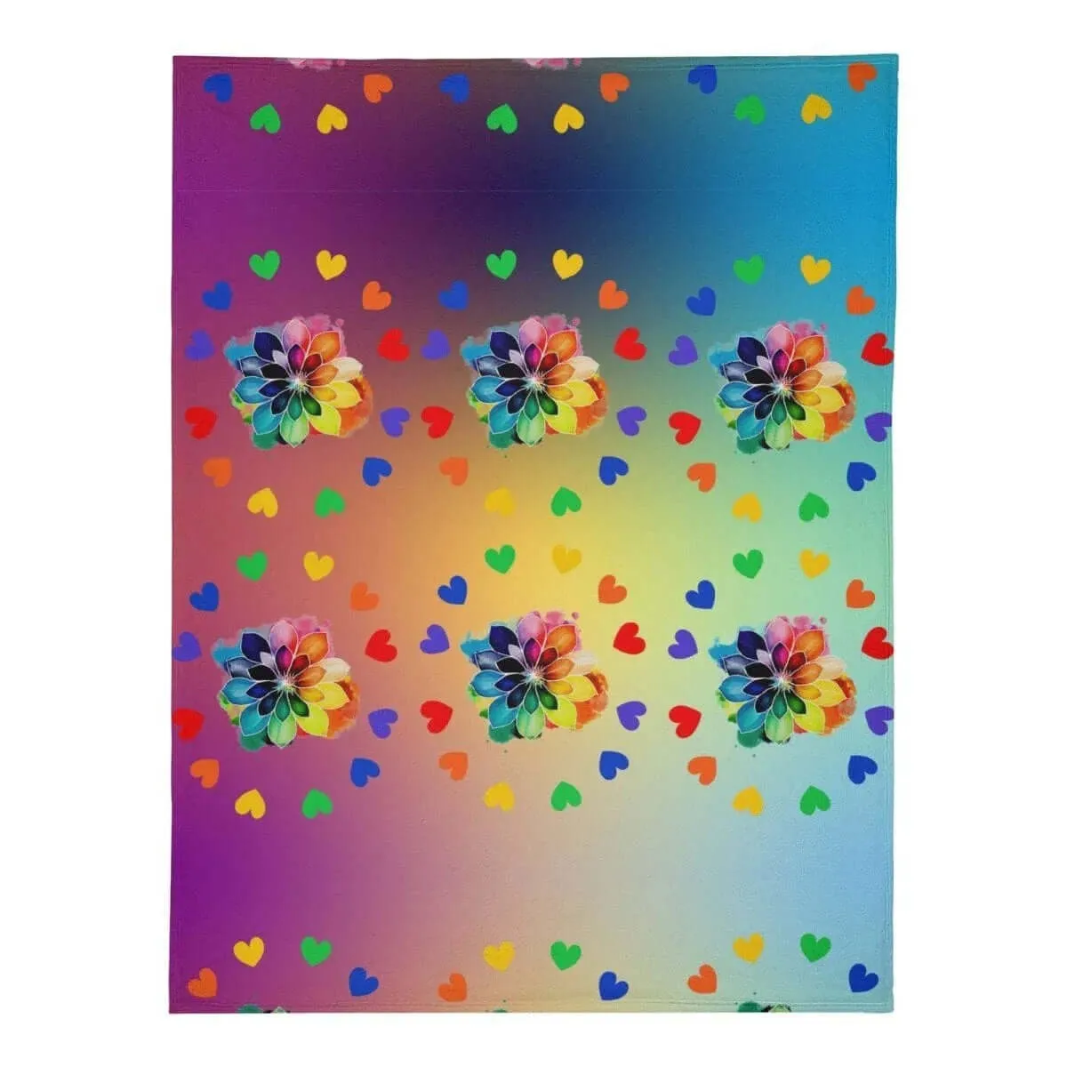 Rainbow Flower Fleece Blanket