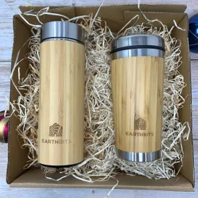 Reusable Coffee Cup and Water Bottle Gift Set, Bamboo Cup and Bottle