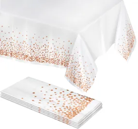 Rose/Gold Tablecloths, 4pk, 54"X108"  Gold Dot Disposable Tablecloths  Plastic