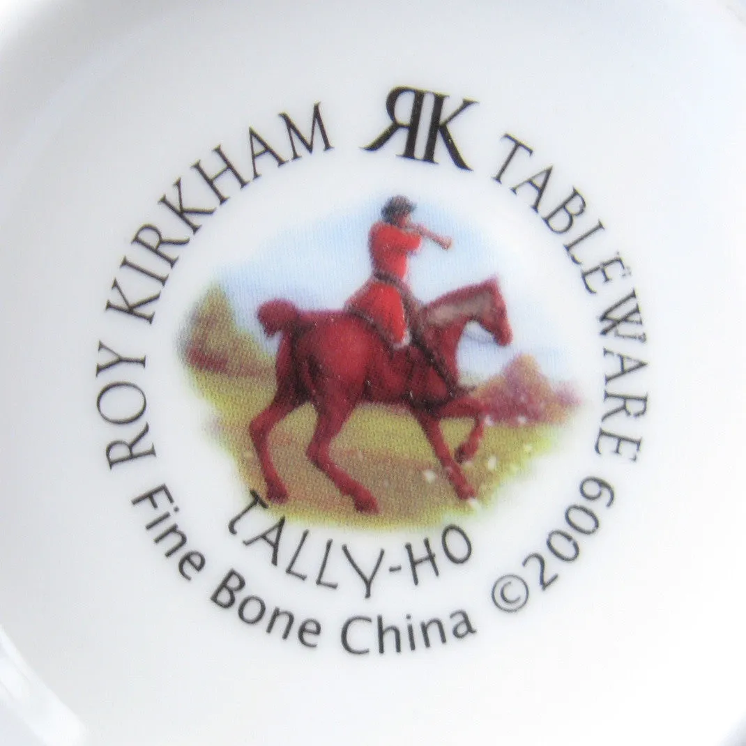 Roy Kirkham Tally Ho Breakfast Size Cup And Saucer English Hunt Scenes Bone China