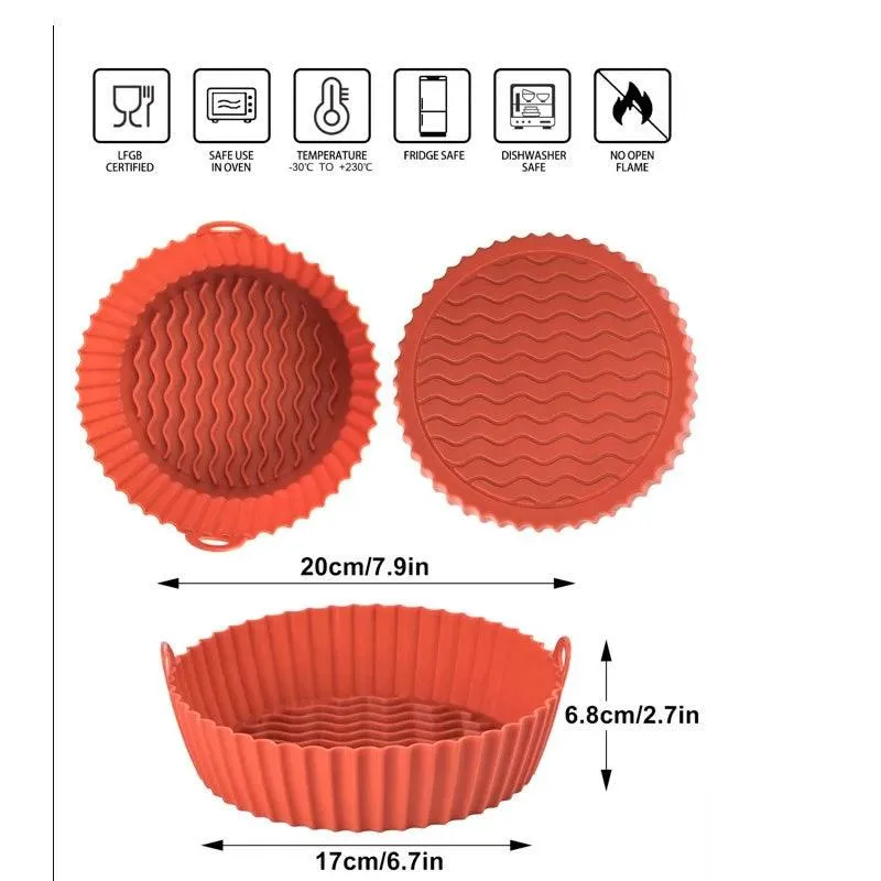 Silicone Air Fryer Basket Red