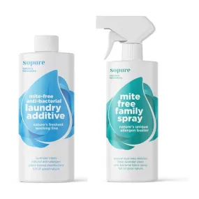 SoPure MiteFree Pack (1 x MiteFree Family Allergen Buster Spray 500ml and 1 x Anti-Bacterial Laundry Additive 1 litre)