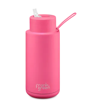 S/S Ceramic Reusable Bottle 34oz | Neon Pink