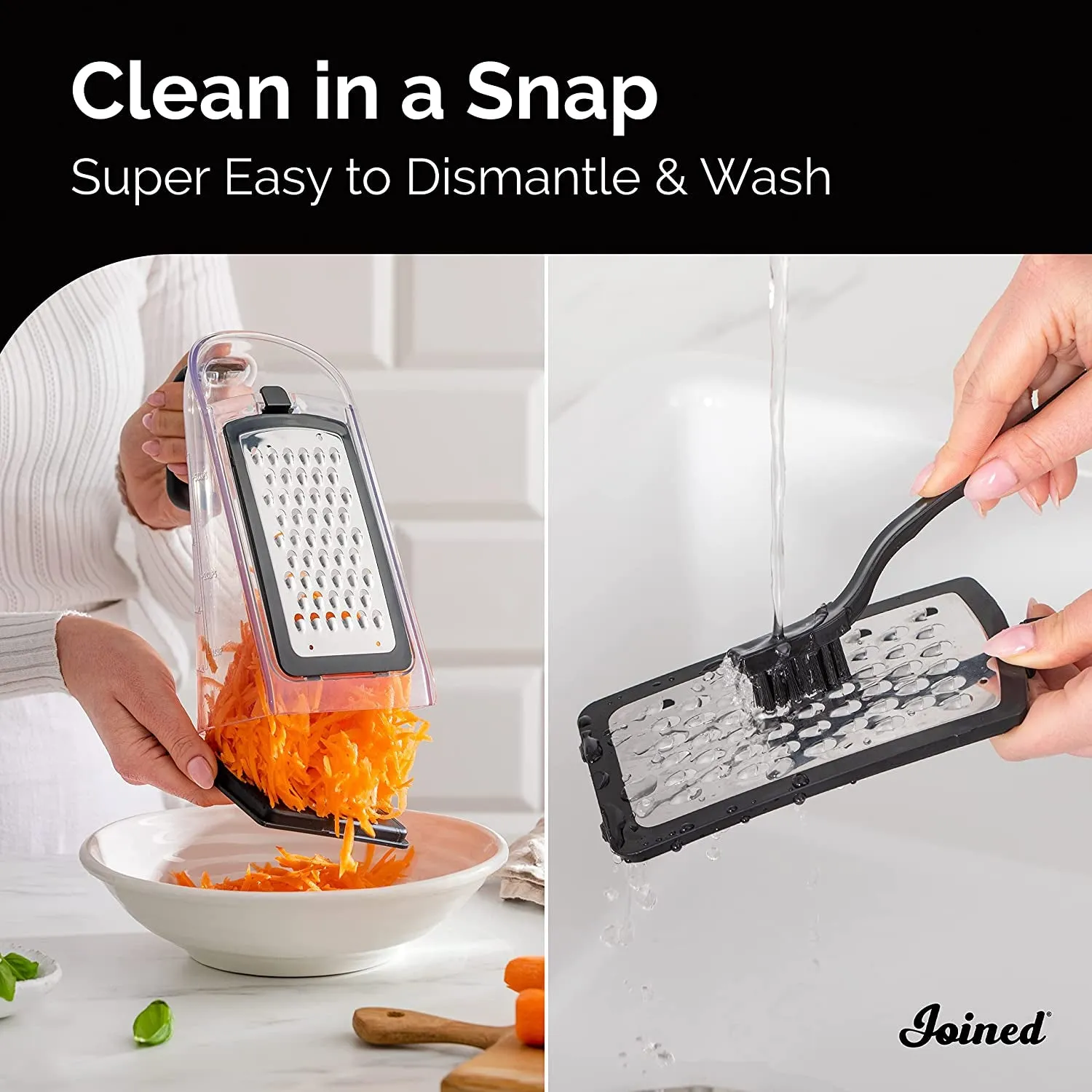 Stainless Steel Cheese Grater, Shredder With Handle, Garlic Mincer Tool and Vegetable Peeler